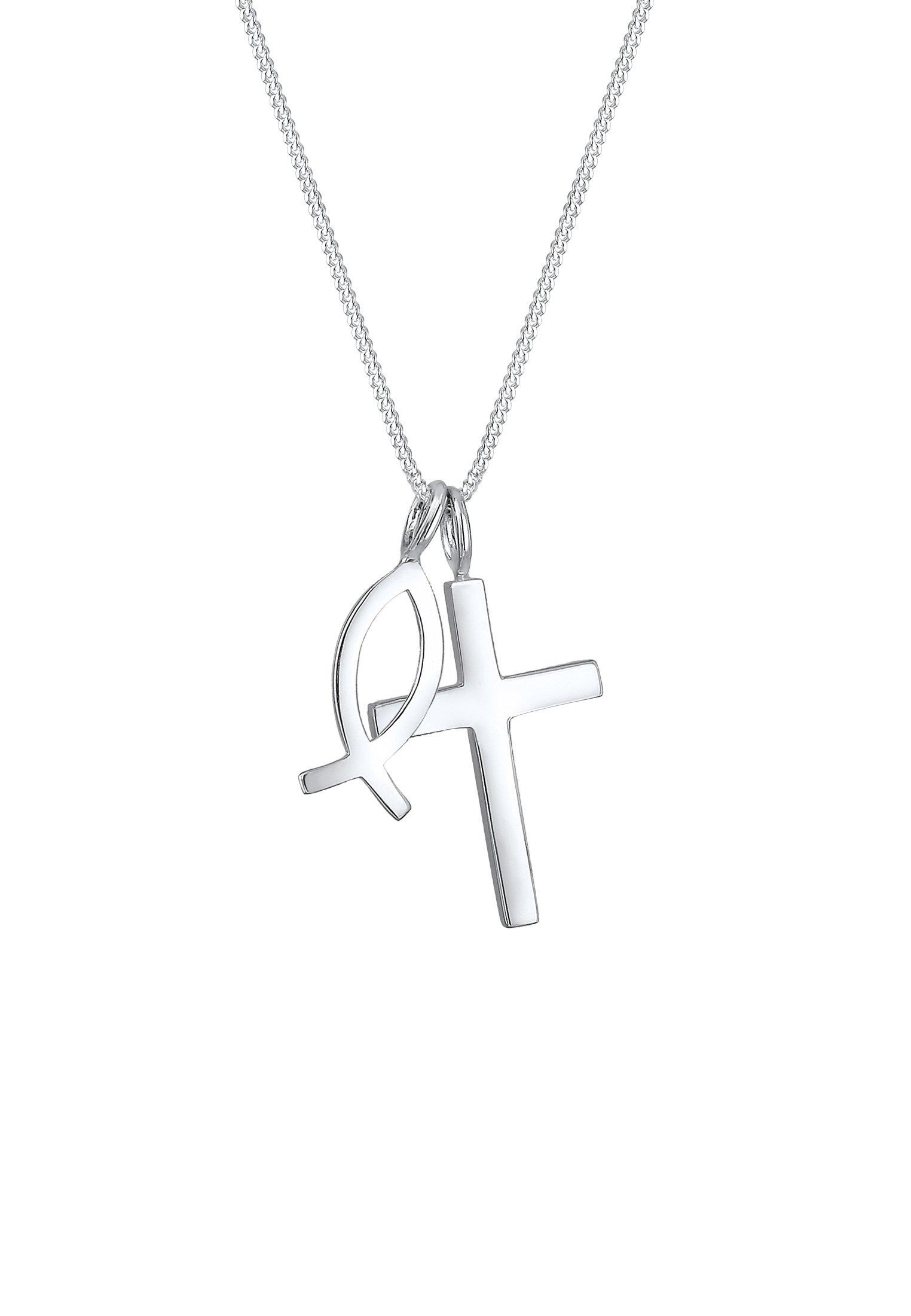 Elli  Collier Femmes Pendentif Croix-Poisson 