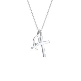 Elli  Collier Femmes Pendentif Croix-Poisson 