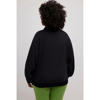 Ulla Popken  Sweatshirt, Kängurutasche, Oversized, Stehkragen, Langarm 