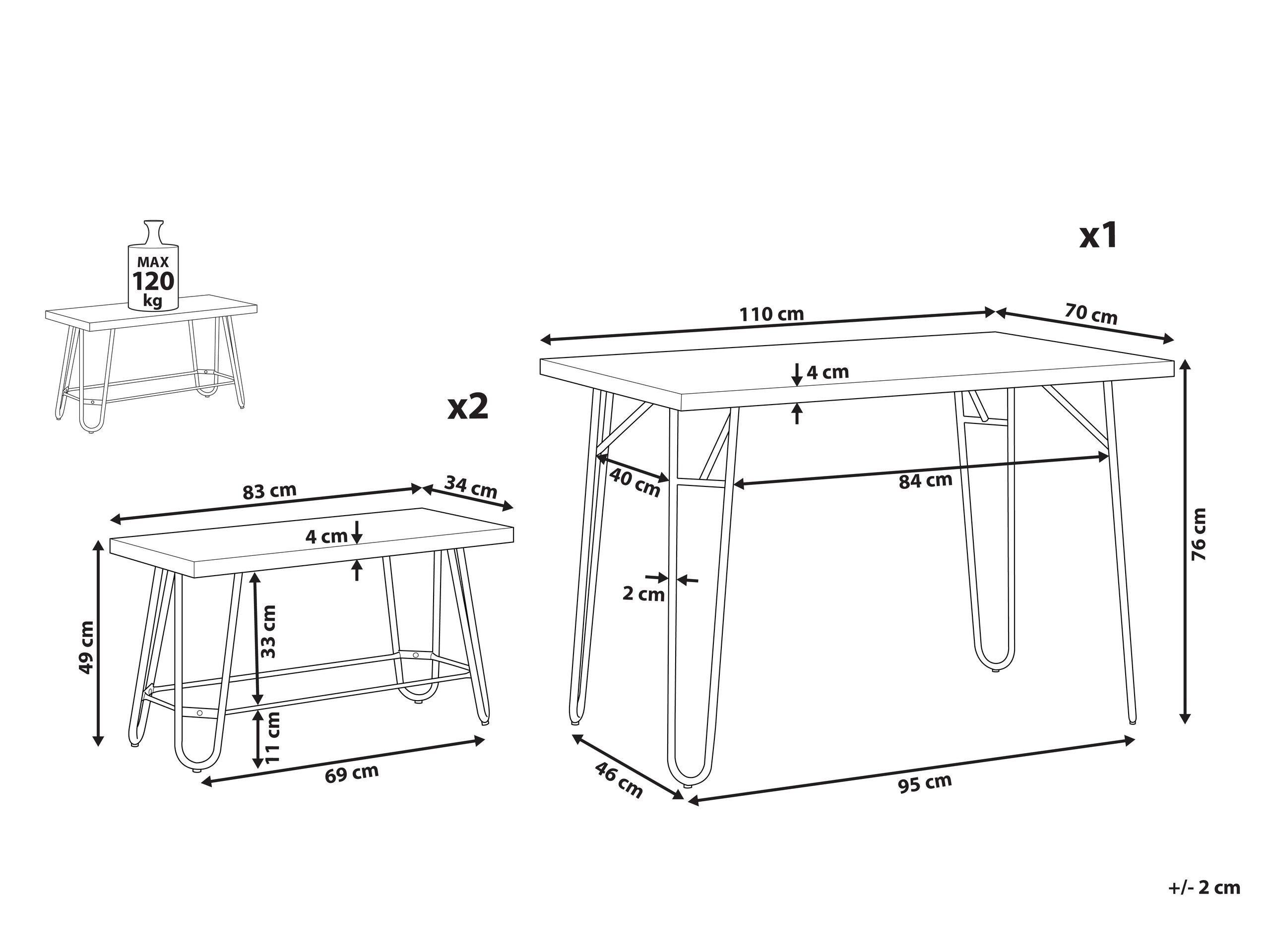 Beliani Esszimmer Set aus MDF-Platte Industriell KEMPTON  