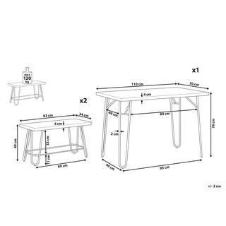 Beliani Ensemble pour salle à manger en MDF Industriel KEMPTON  