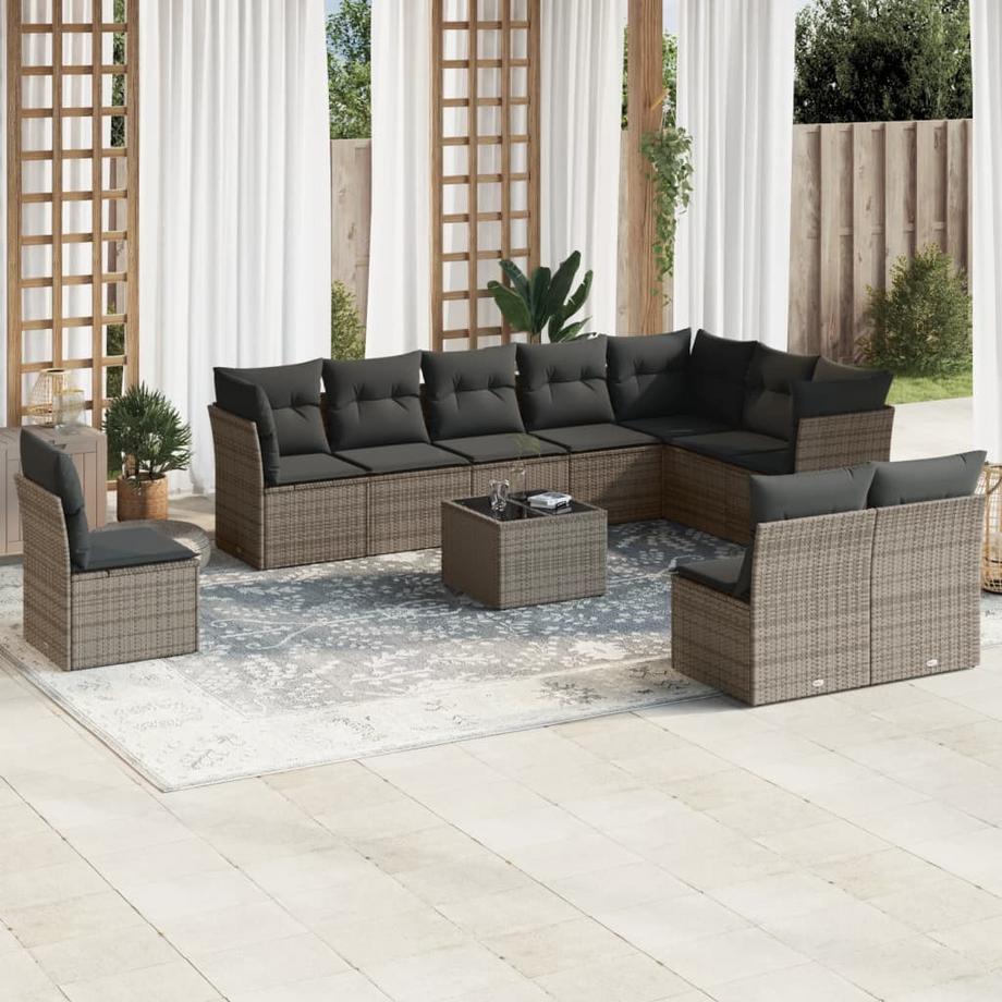 VidaXL set divano da giardino Polirattan  