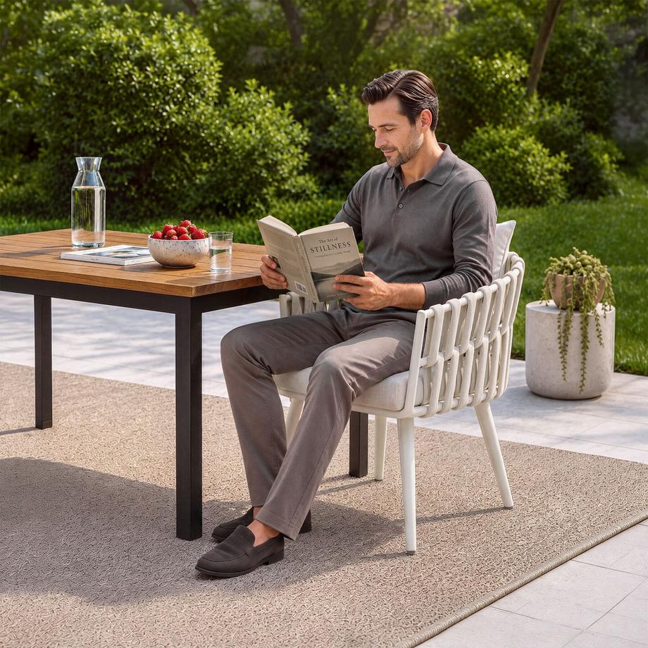 Tectake Sedia in alluminio Lugano dal design intrecciato  