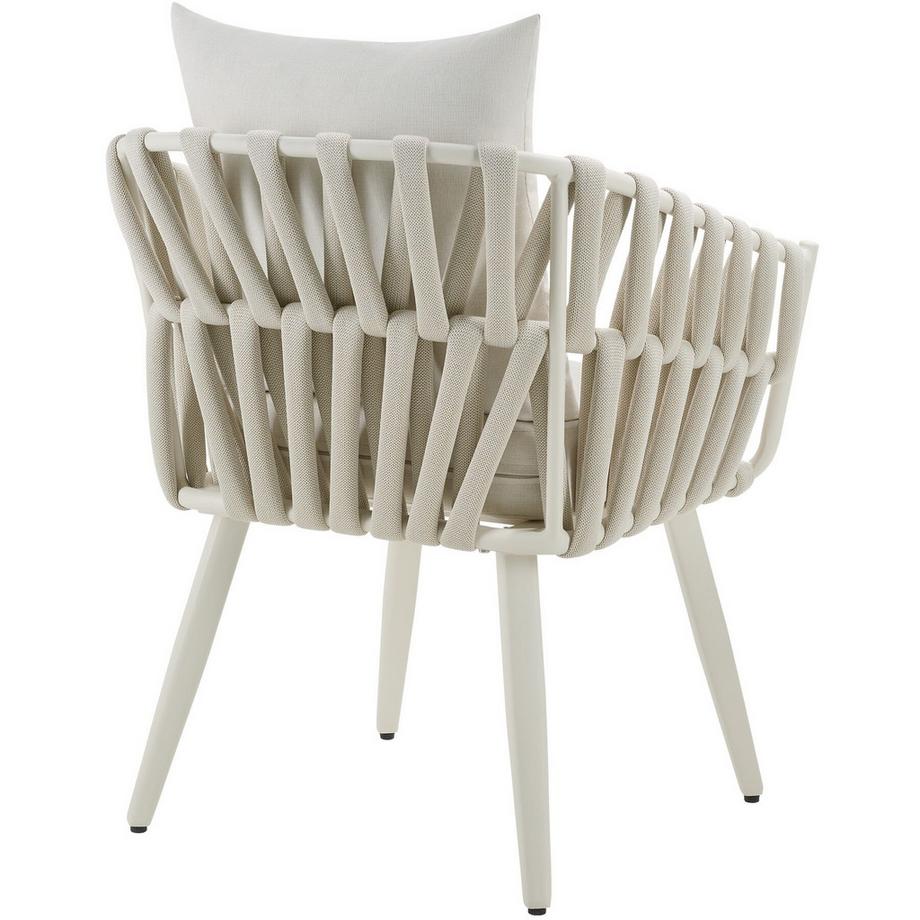Tectake Sedia in alluminio Lugano dal design intrecciato  