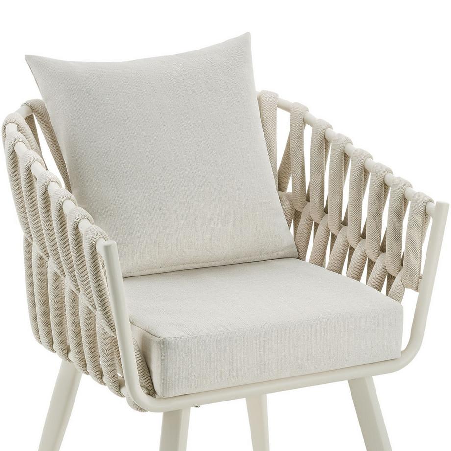 Tectake Sedia in alluminio Lugano dal design intrecciato  