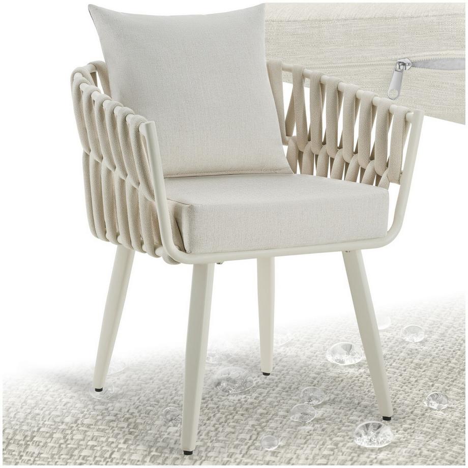 Sedia in alluminio Lugano dal design intrecciato