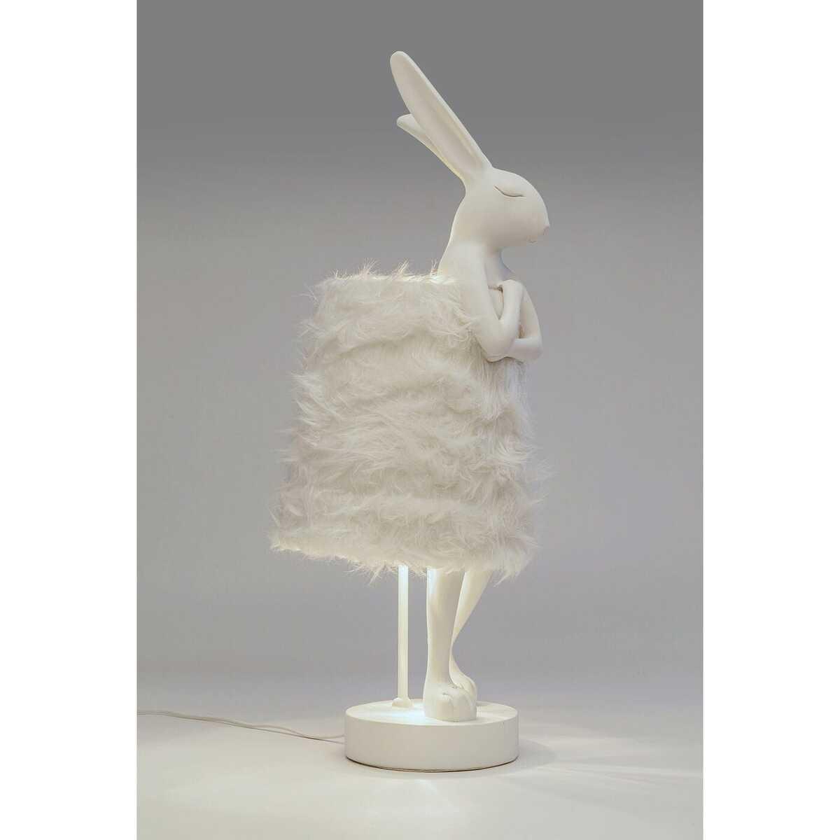KARE Design Lampe de table Animal Rabbit Fur blanc argent 68  