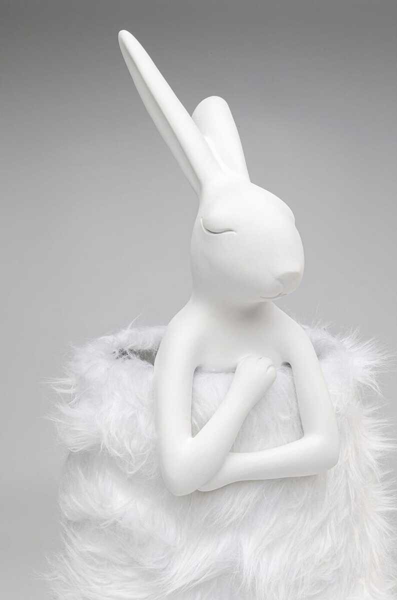 KARE Design Lampe de table Animal Rabbit Fur blanc argent 68  