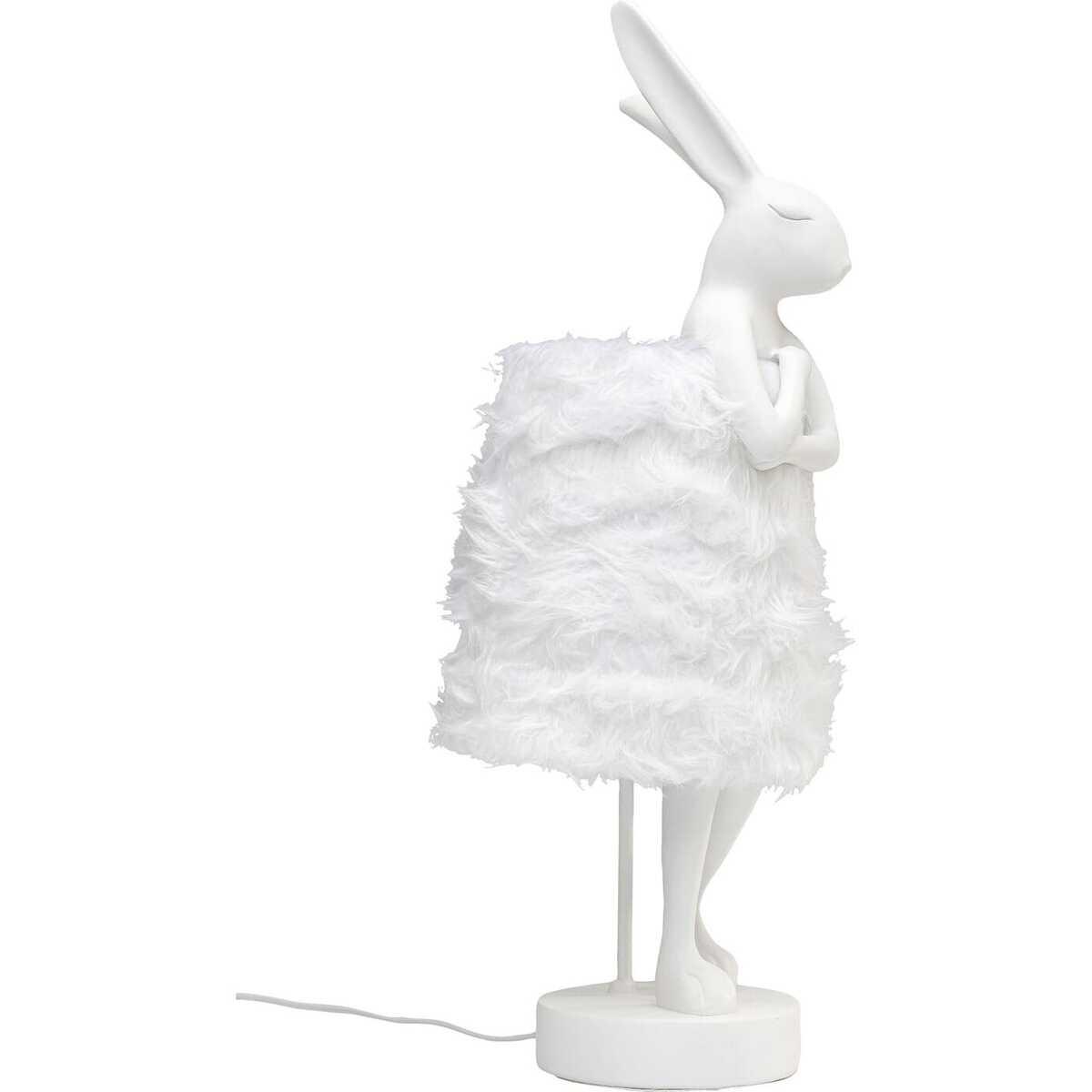 KARE Design Lampe de table Animal Rabbit Fur blanc argent 68  