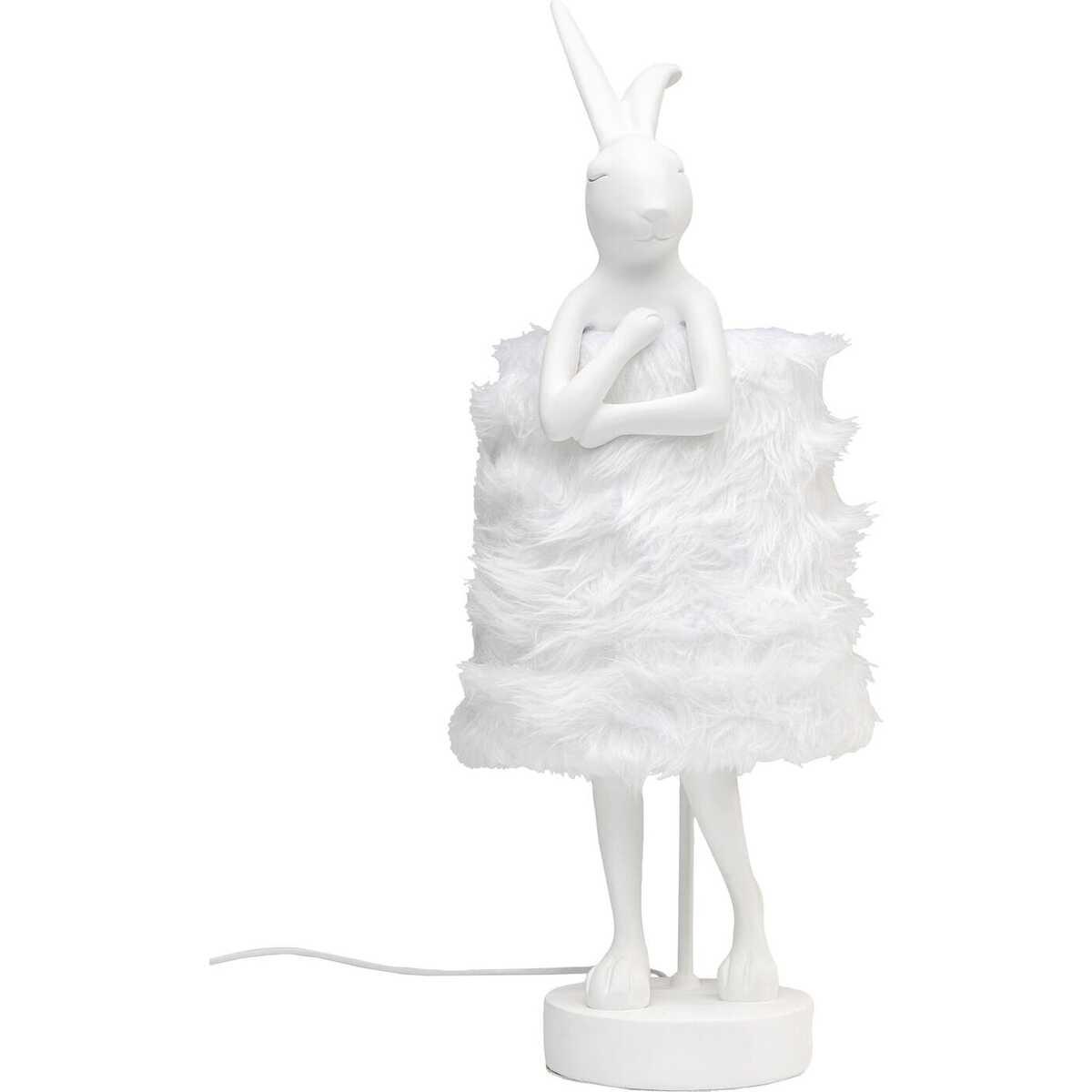 KARE Design Lampe de table Animal Rabbit Fur blanc argent 68  
