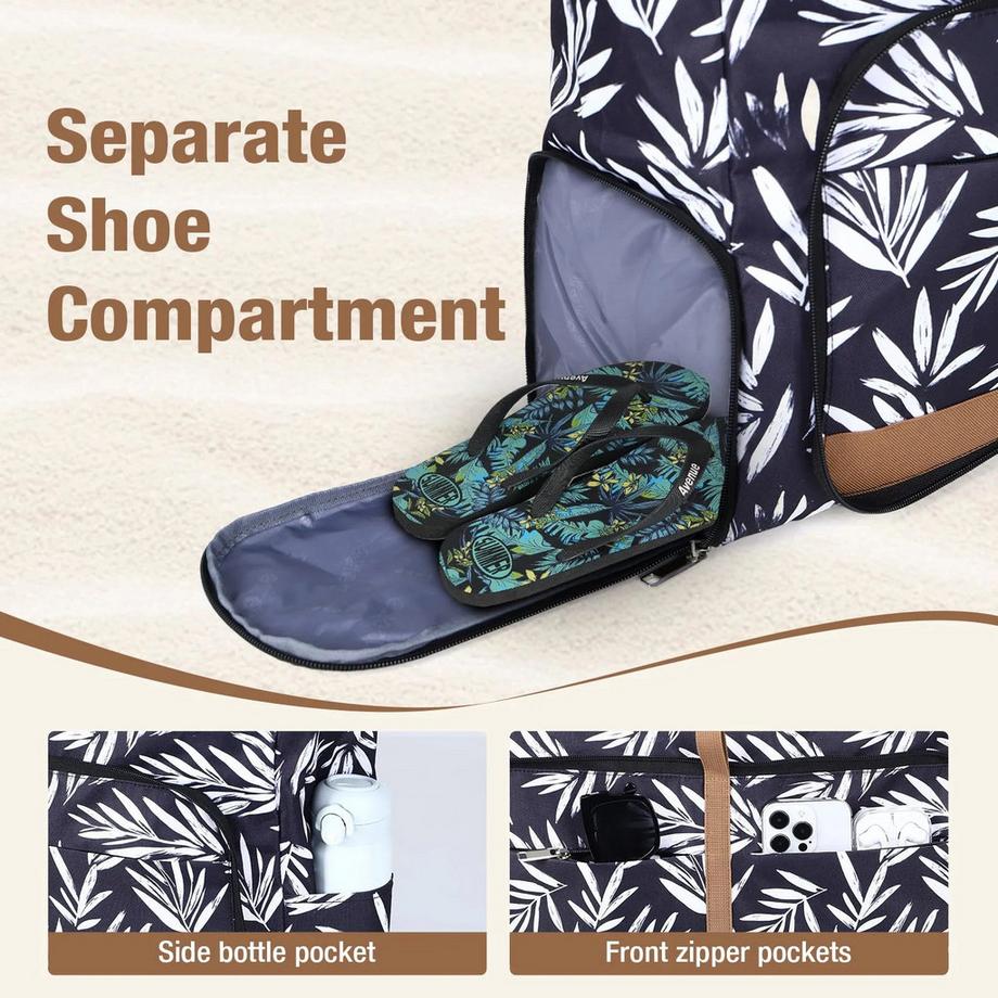 Only-bags.store Grosse Strandtasche mit Reissverschluss und Seilgriffen  