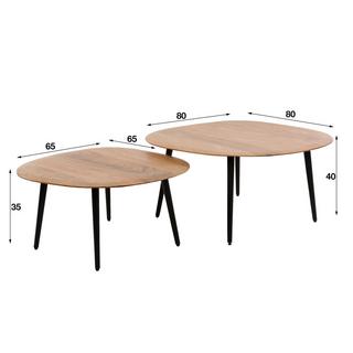 mutoni Table basse Organic Rock (lot de 2)  