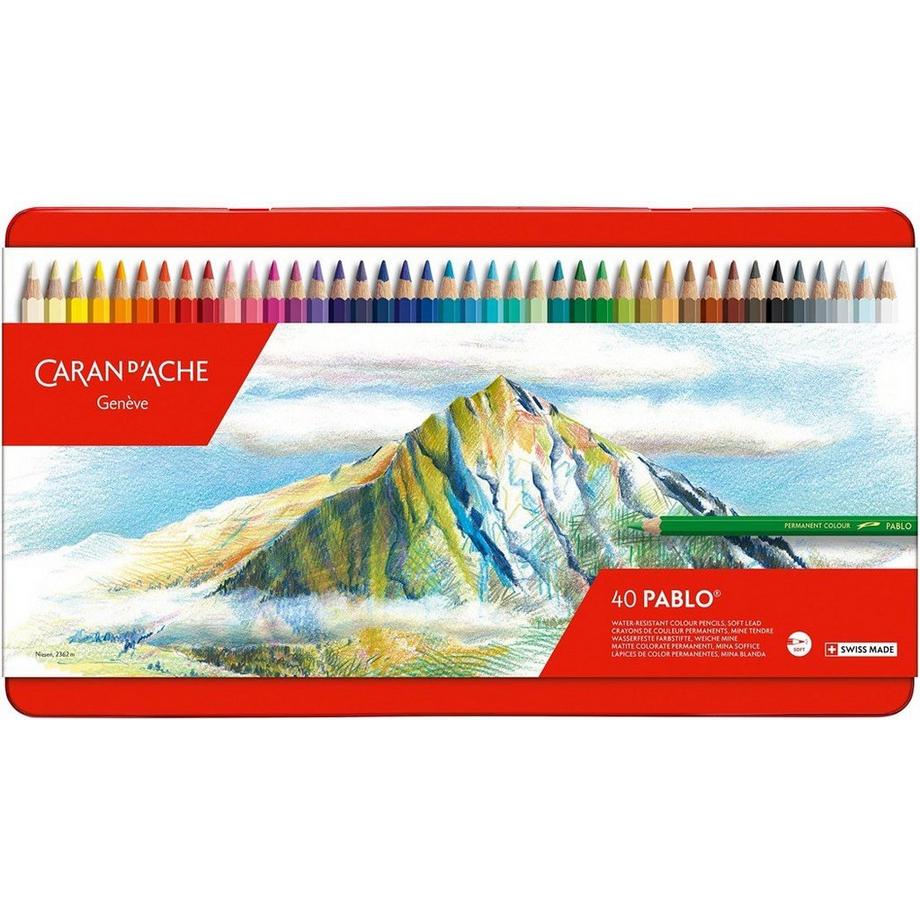 Caran d'Ache Pablo Metallschachtel mit 40 Farben  