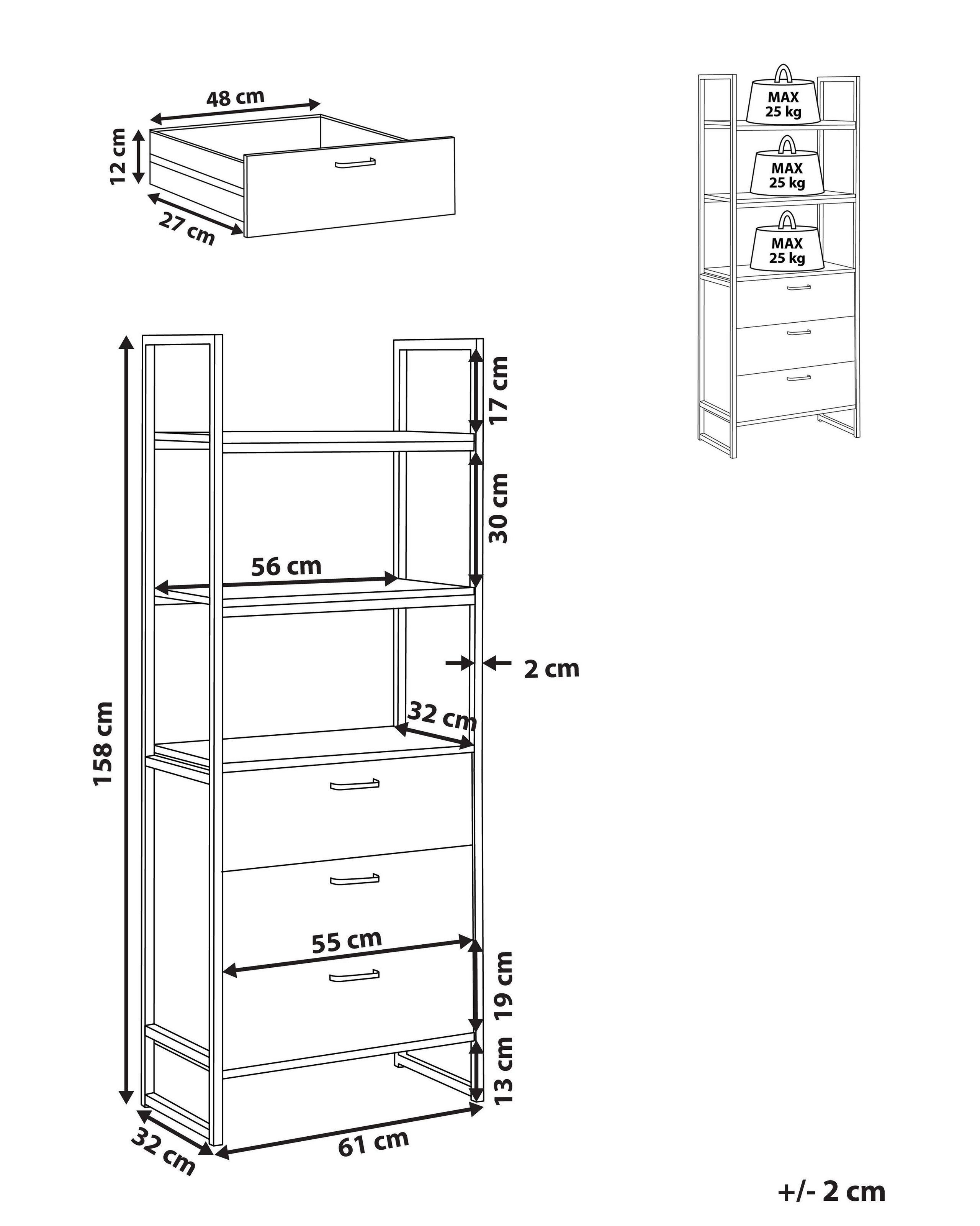 Beliani Etagère en MDF Industriel TIFTON  