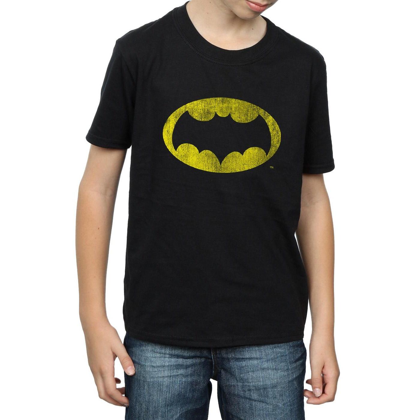 DC COMICS  Tshirt BATMAN TV SERIES DISTRESSED LOGO 