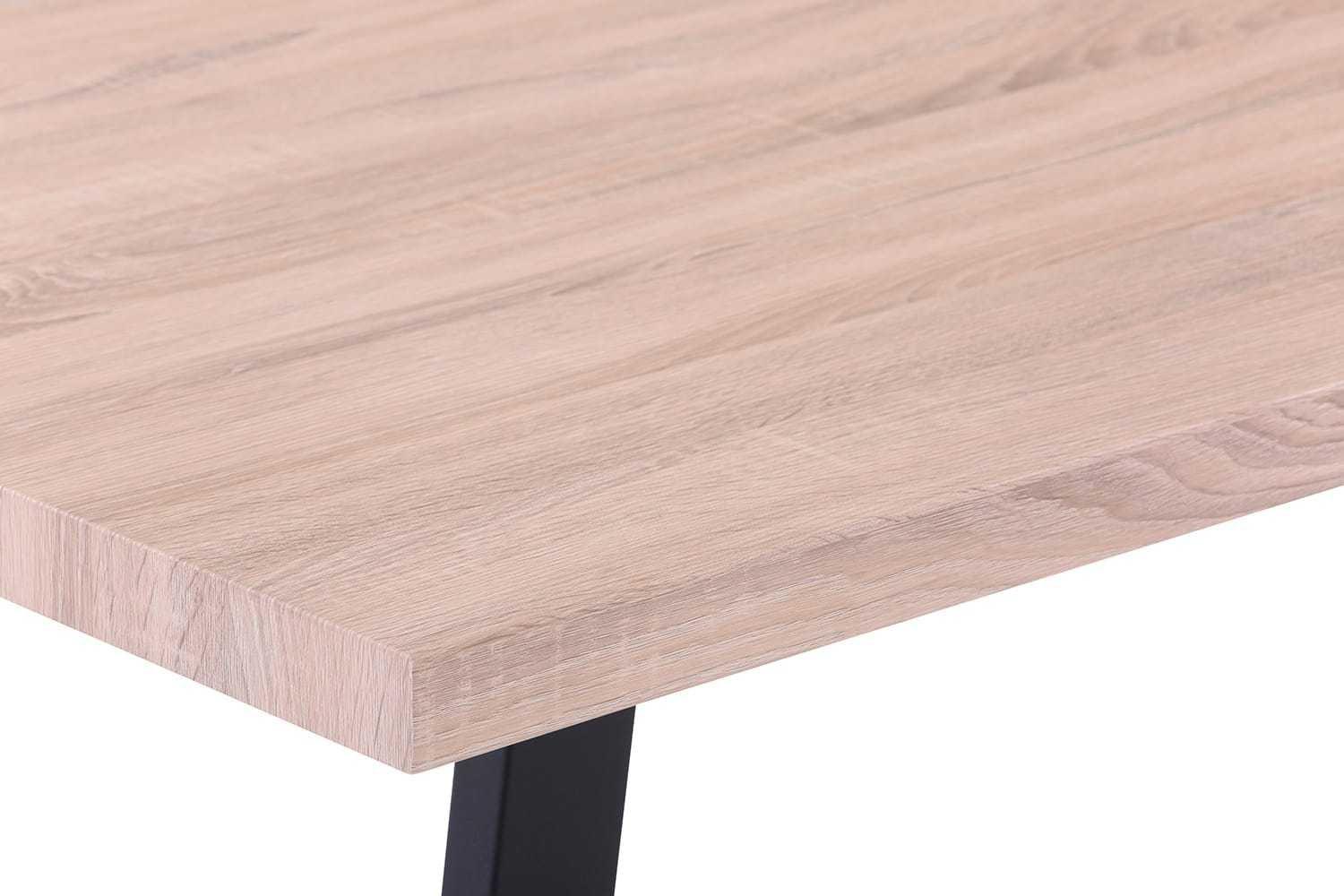 mutoni Table à manger décor chêne Sonoma, châssis skid 160x90  