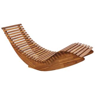 Beliani Transat avec coussin en Acacia Traditionnel BRESCIA PREMIUM  