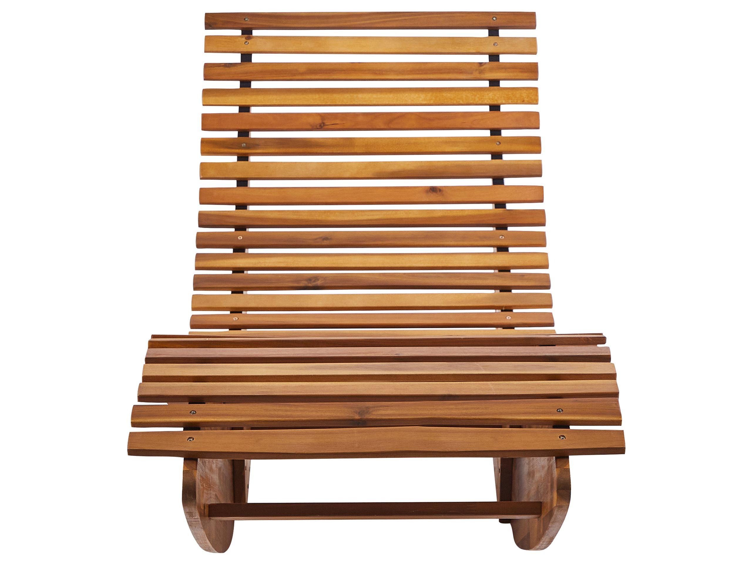 Beliani Transat avec coussin en Acacia Traditionnel BRESCIA PREMIUM  