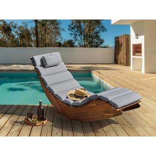 Beliani Transat avec coussin en Acacia Traditionnel BRESCIA PREMIUM  