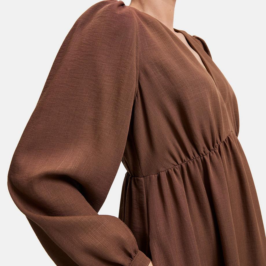 La Redoute Collections Langes Kleid mit V-Ausschnitt und langen Ärmeln  