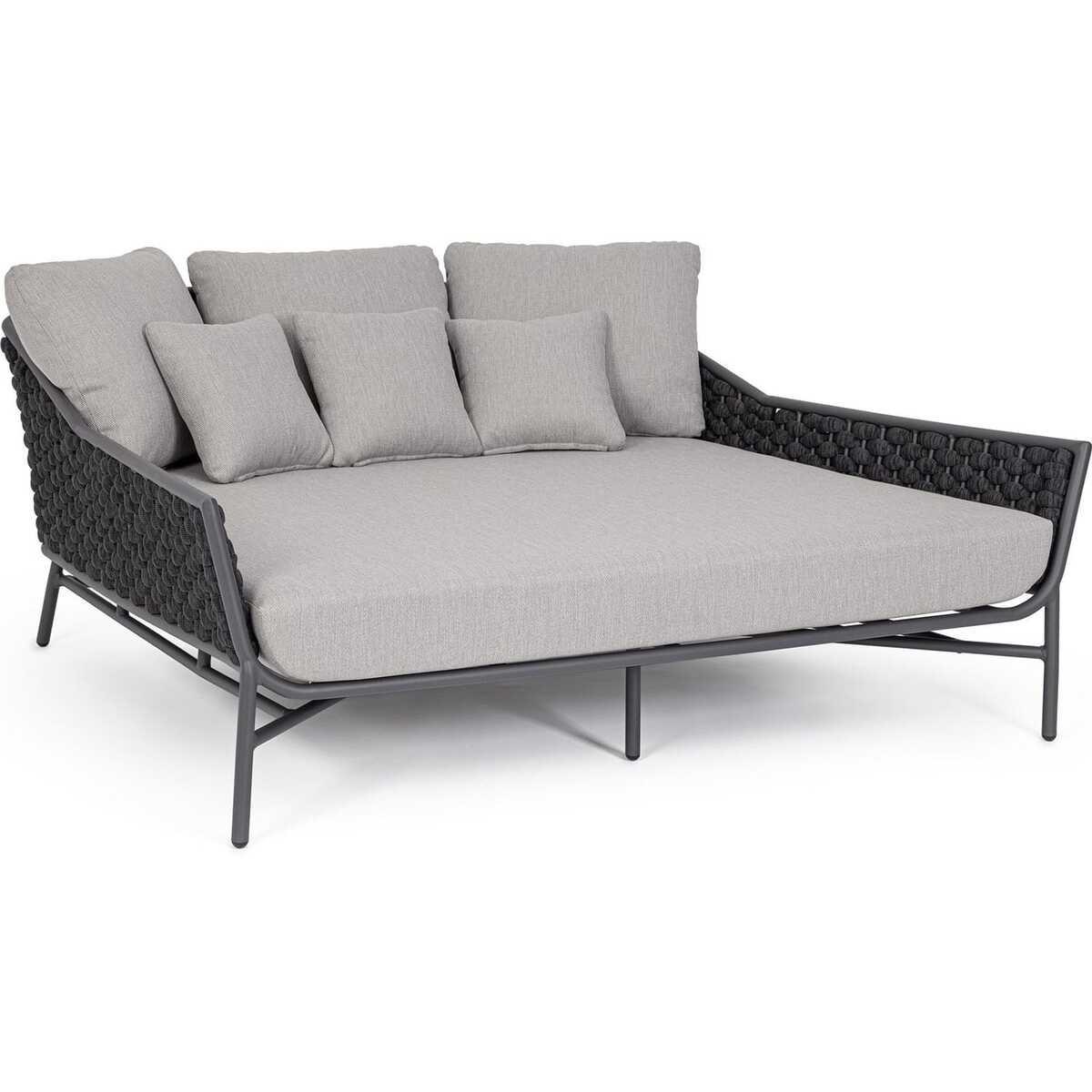 mutoni Daybed Everly con cuscino grafite 166x153  