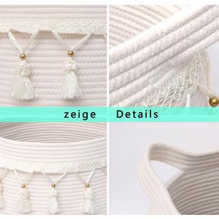 Alopini Großer Korb aus Baumwollseil, geflochtener Aufbewahrungskorb für Spielzeug, Wäsche und Deckenhalter  