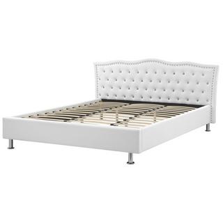 Beliani Letto con rete a doghe en Pelle sintetica Glamour METZ  