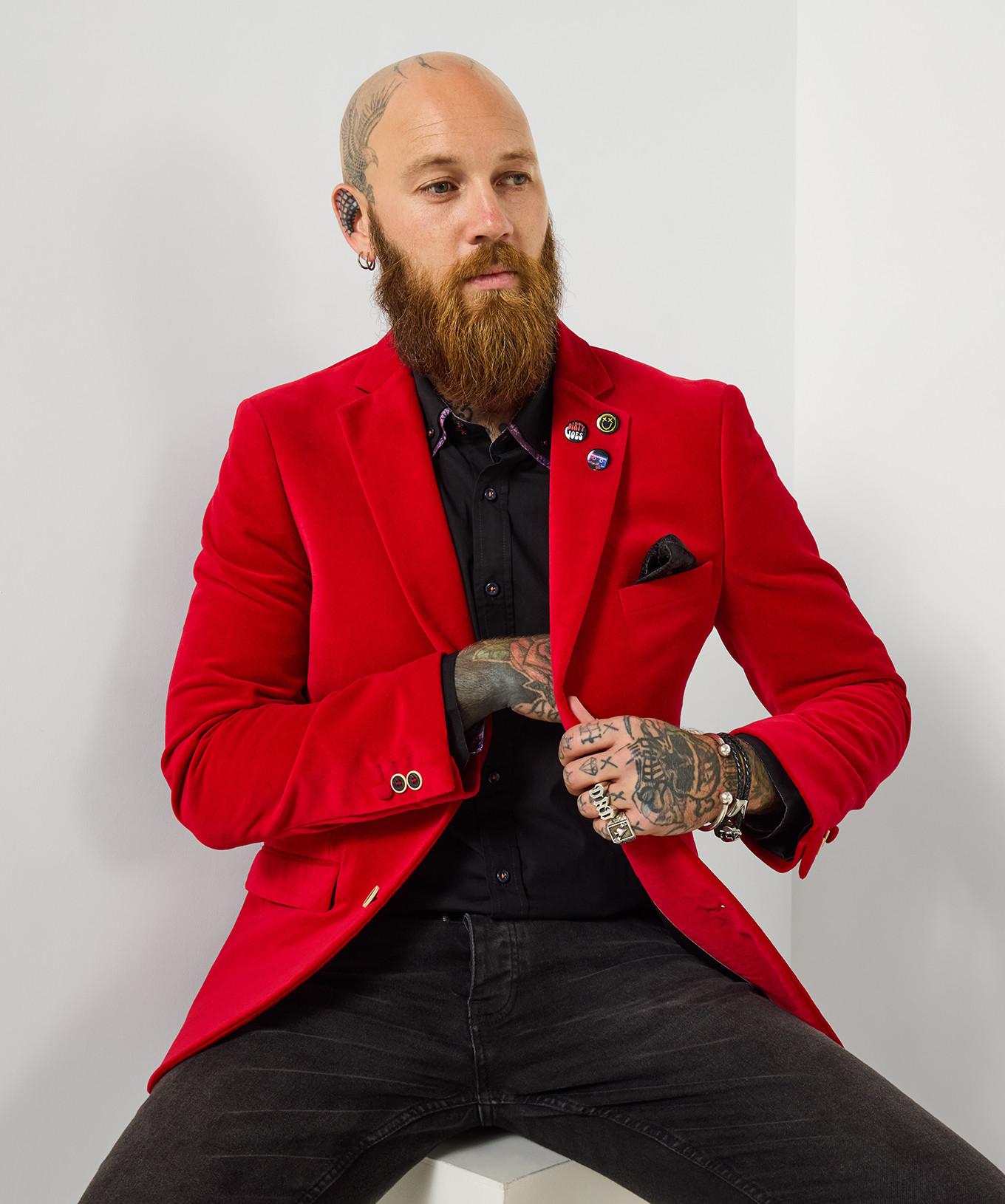 Joe Browns Blazer in velluto con dettagli a contrasto  