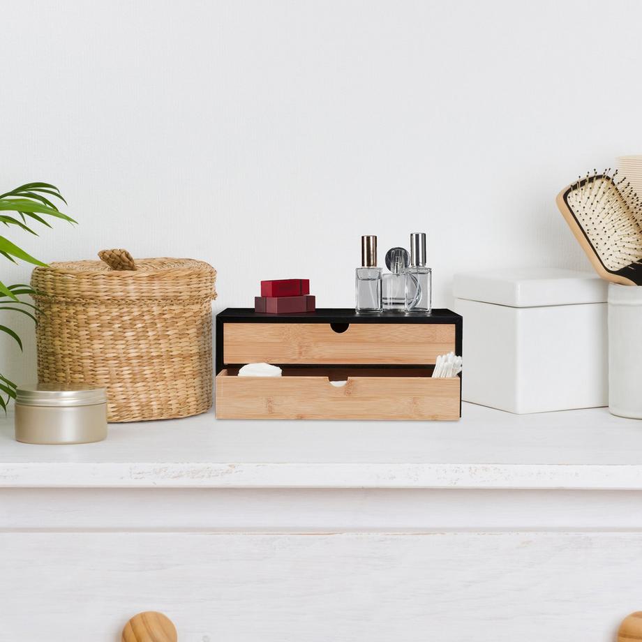 Northix Cassettiera in bambù e MDF 2 scomparti  