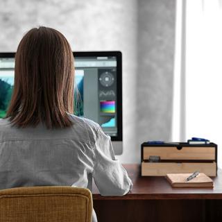 Northix Cassettiera in bambù e MDF 2 scomparti  