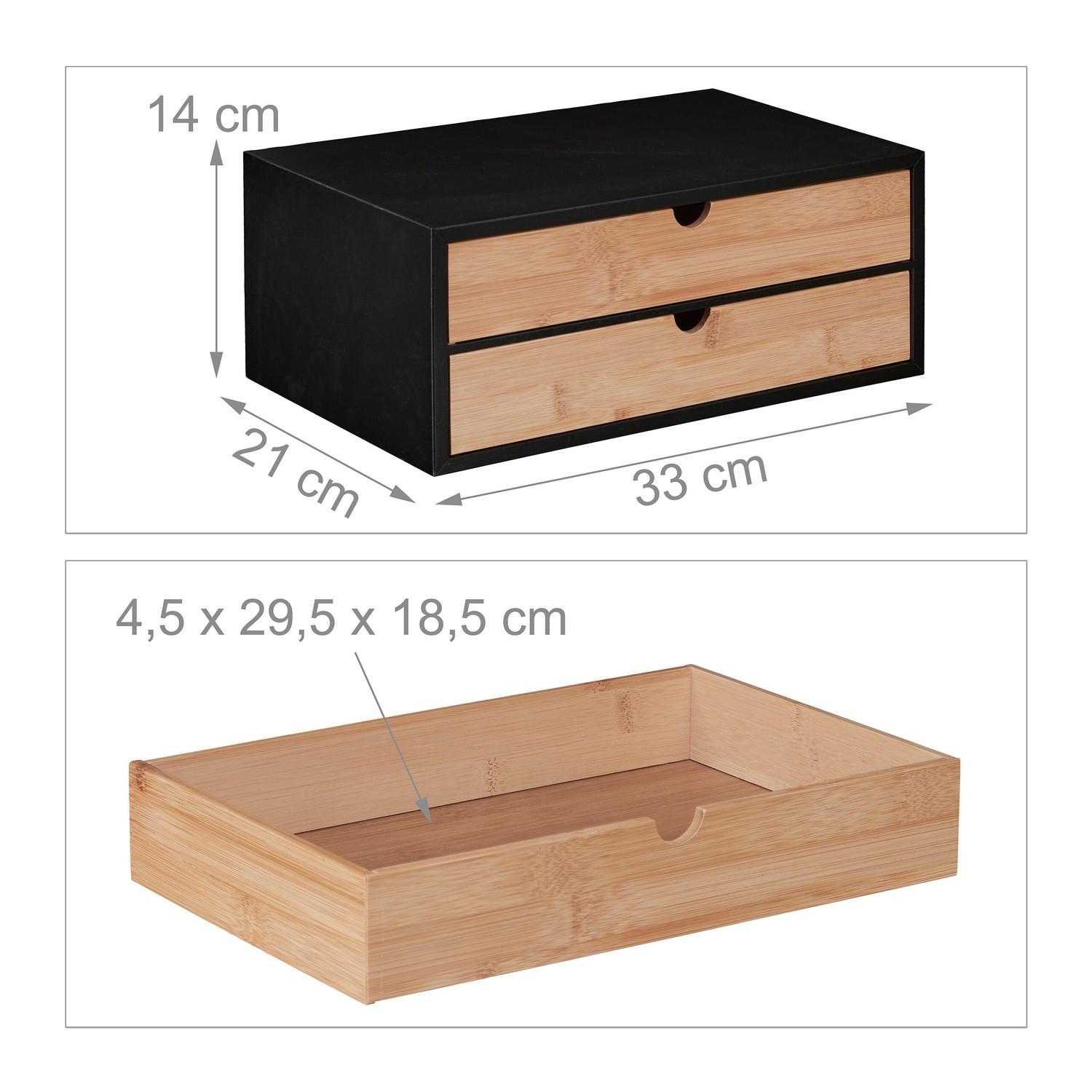 Northix Cassettiera in bambù e MDF 2 scomparti  