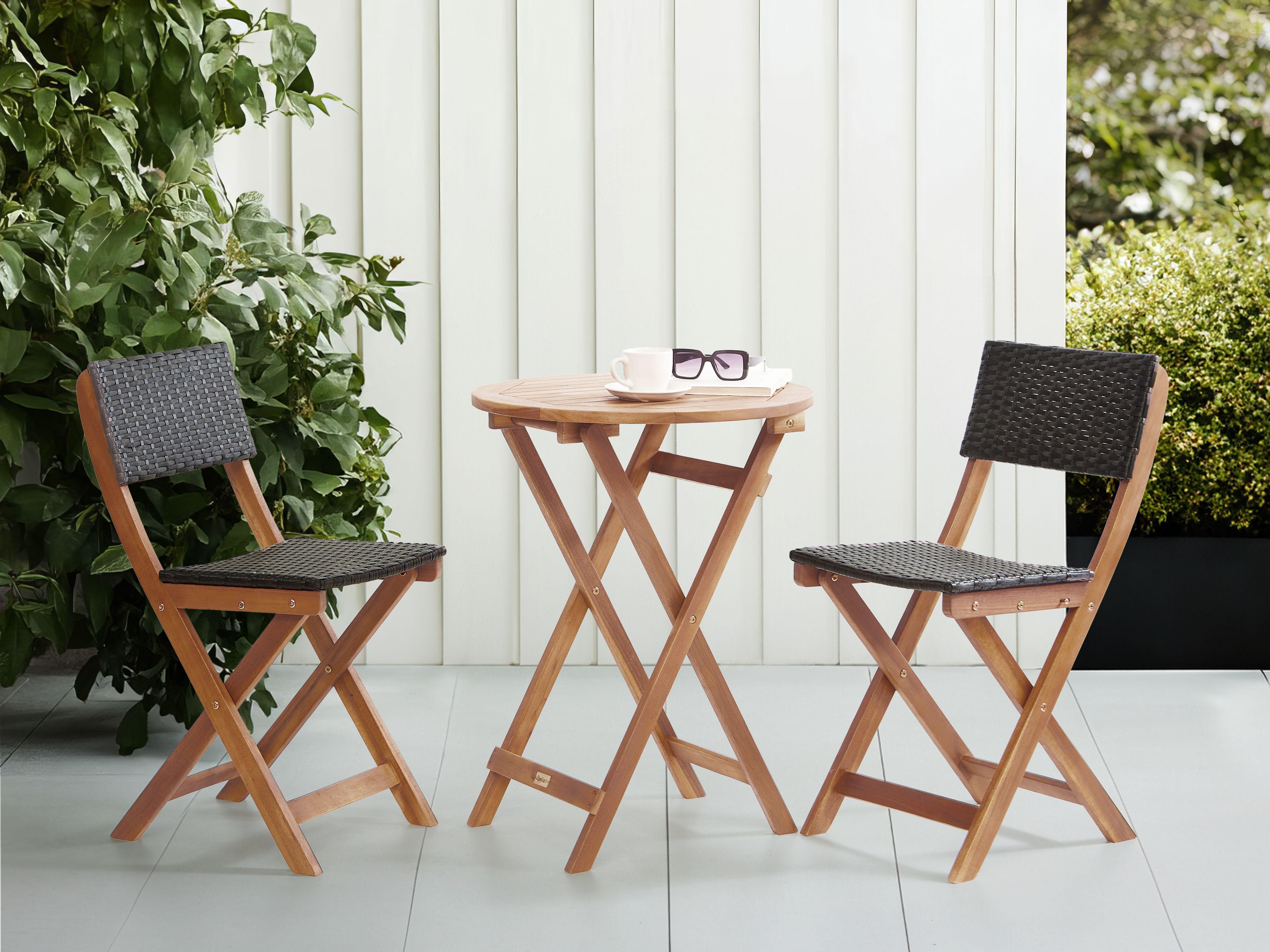 Beliani Ensemble pour bistro en Acacia Rustique RIVAROTTA  