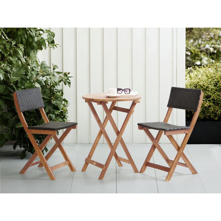 Beliani Bistro Set aus Akazienholz Rustikal RIVAROTTA  