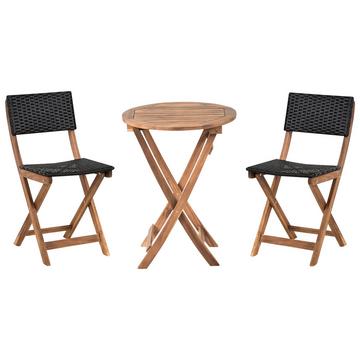 Ensemble pour bistro en Acacia Rustique RIVAROTTA