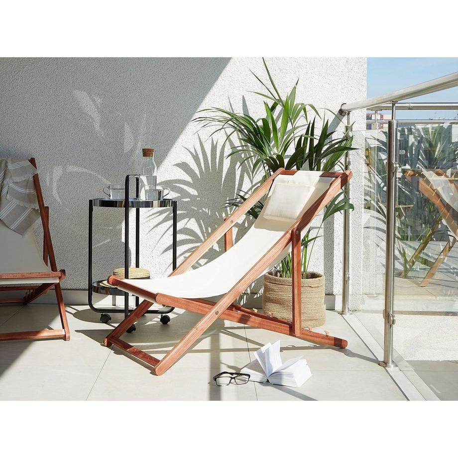 Beliani Set di 2 sedie a sdraio pieghevoli en Tessuto Scandinavo AVELLINO  