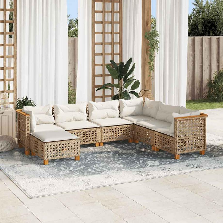 VidaXL Ensemble de canapés de jardin rotin synthétique  