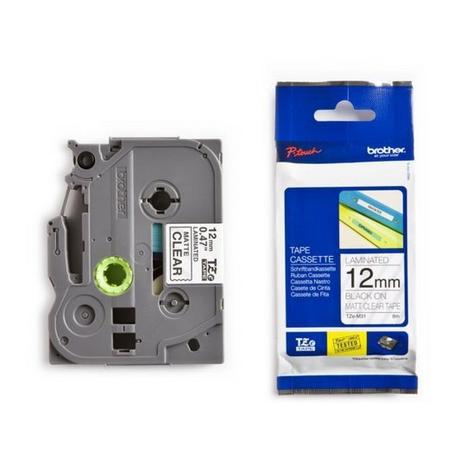 brother Nastro opaco Brother TZe TZe-M31 Colore Nastro: Trasparente (opaco) Colore carattere:Nero 12 mm 8 m  