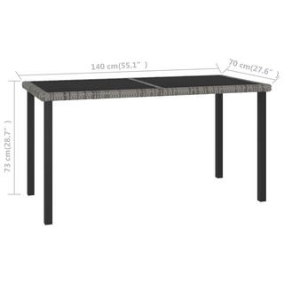 VidaXL Table de salle à manger de jardin rotin synthétique  