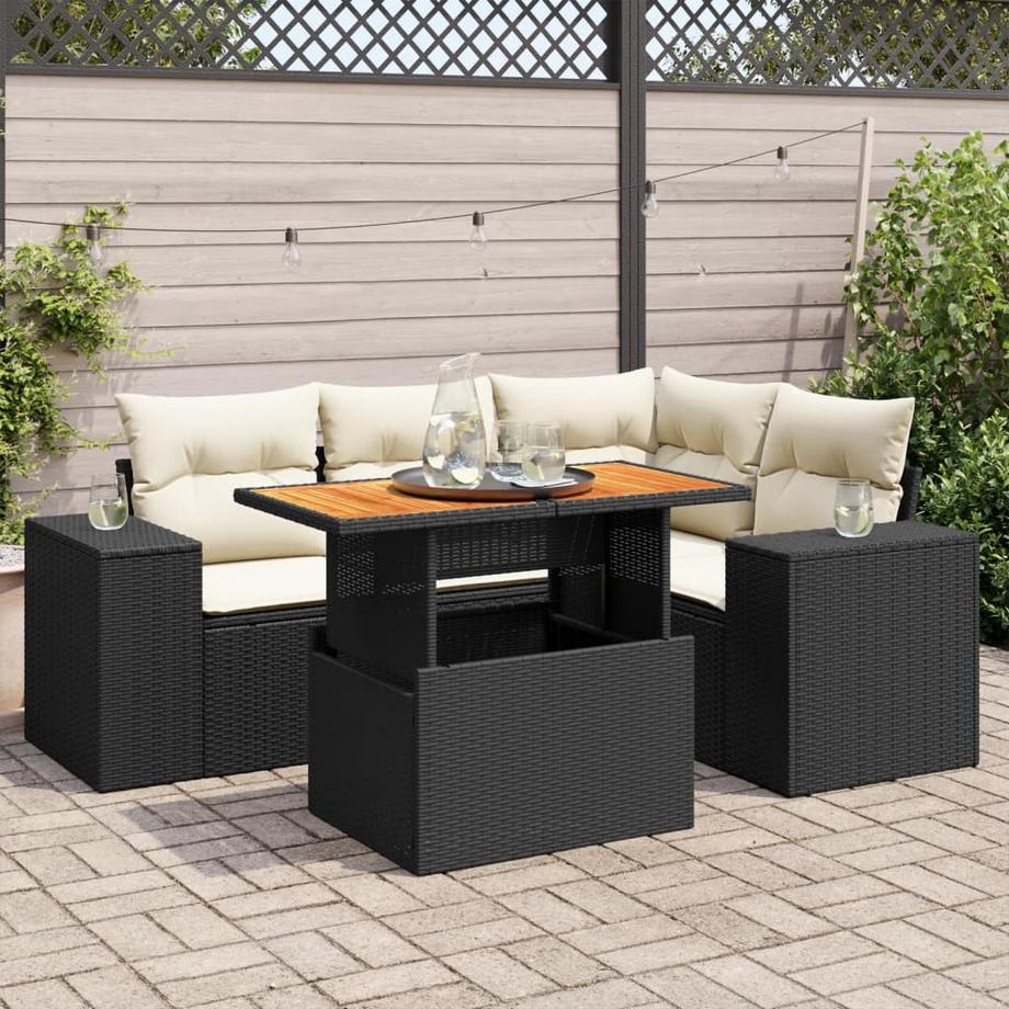 VidaXL set di divani da giardino Polirattan  