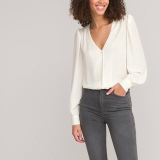 La Redoute Collections  Langärmelige Bluse mit V-Ausschnitt 