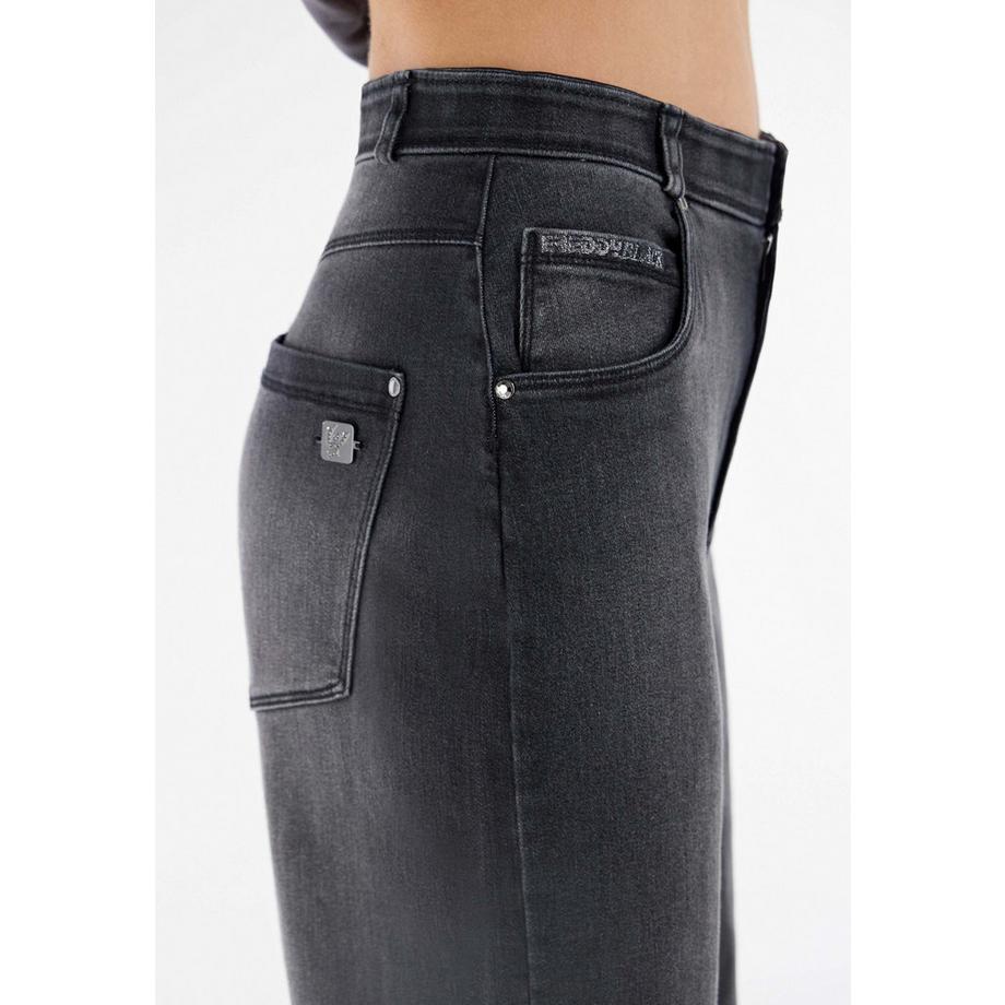 FREDDY Black High Waist Wide Leg Stretch Denim Jeans  