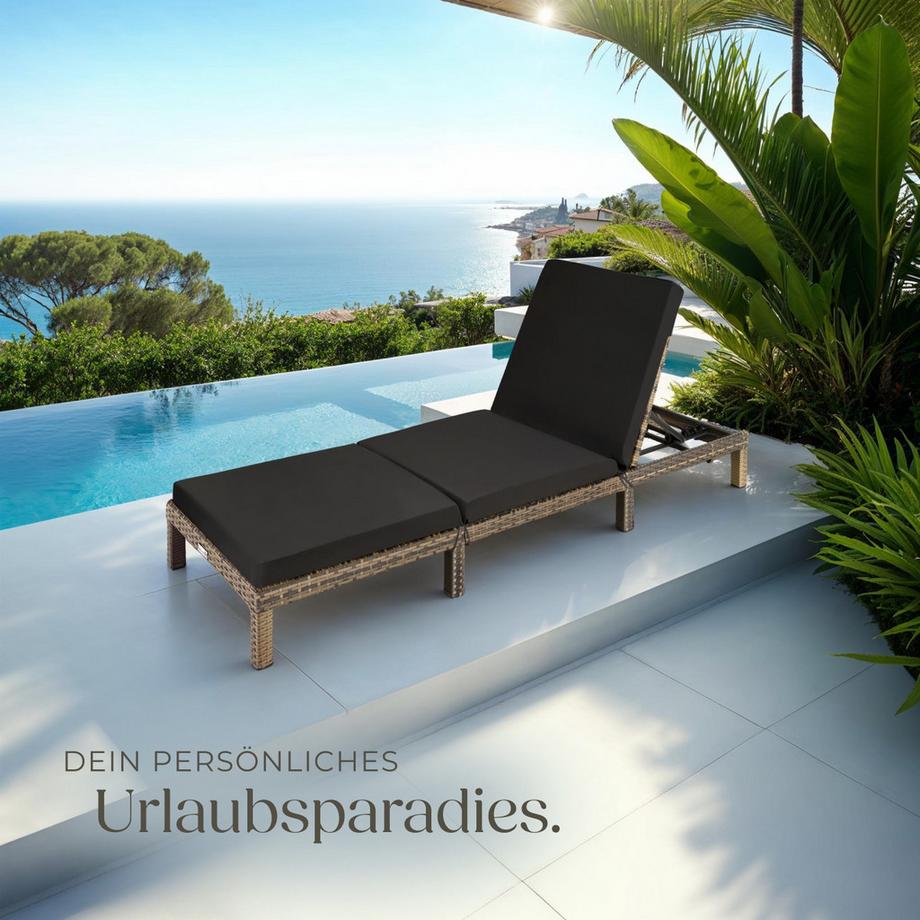 Tectake Lettino prendisole in rattan  Sofia robusto  