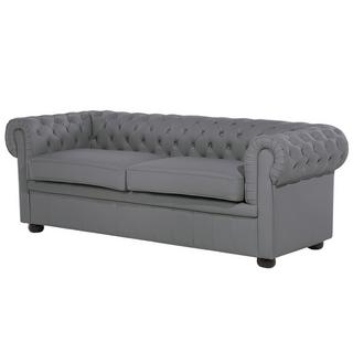 Beliani 3 Sitzer Sofa aus Echtleder Glamourös CHESTERFIELD  