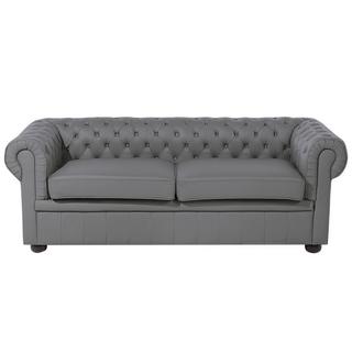 Beliani 3 Sitzer Sofa aus Echtleder Glamourös CHESTERFIELD  