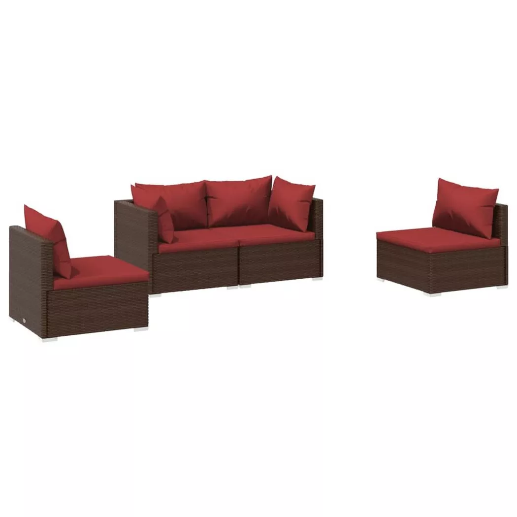 VidaXL - Salon de jardin rotin synthétique, One Size, Marron