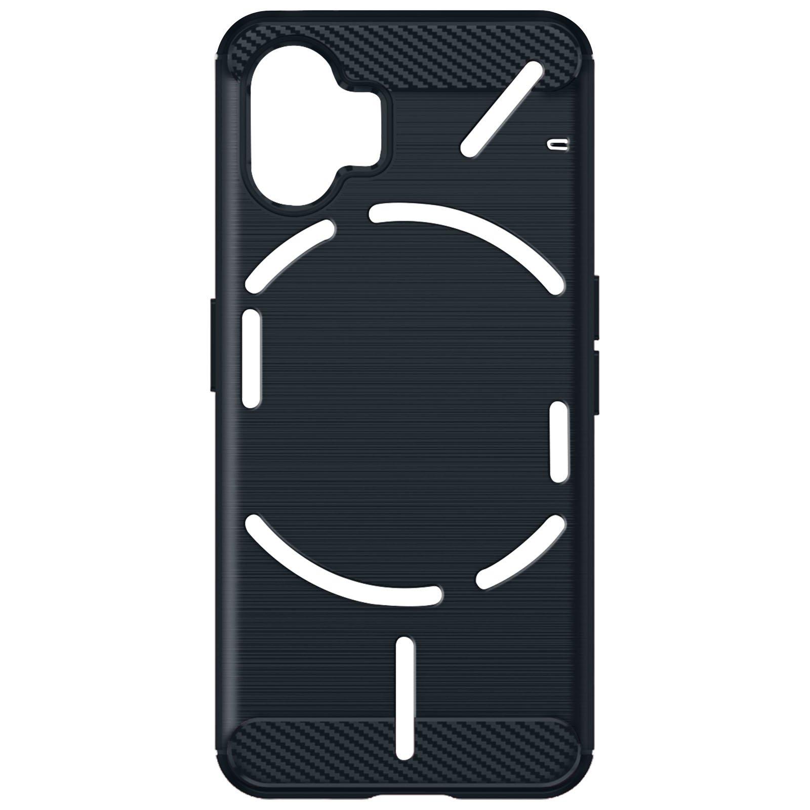 Avizar  Coque Nothing Phone 2, Bleu nuit Carbone 