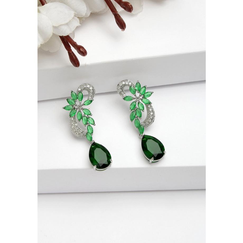 AVANT-GARDE PARIS  Diva Kollektion Moderne Zirkonia-Florale Tropfenohrringe 