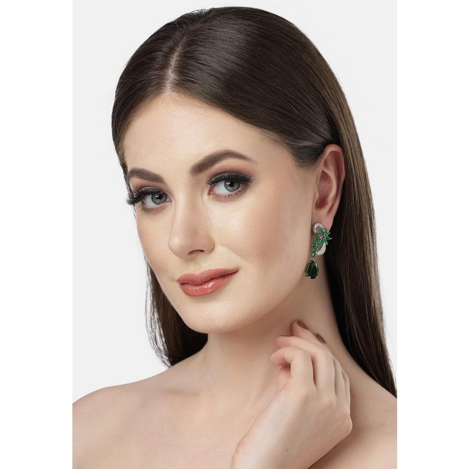 AVANT-GARDE PARIS  Diva Kollektion Moderne Zirkonia-Florale Tropfenohrringe 