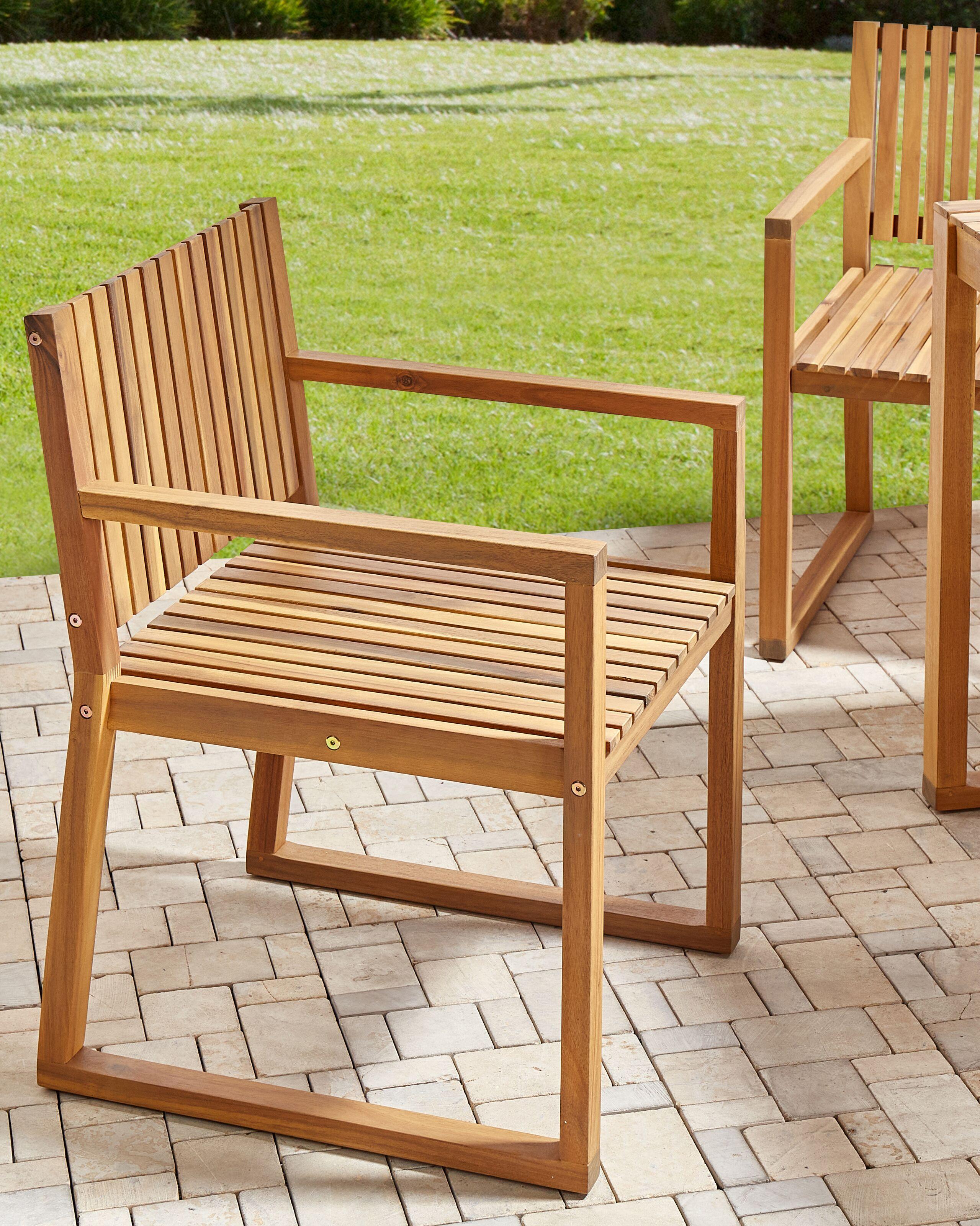 Beliani Lot de 2 chaises de jardin en Bois d'acacia certifié FSC® Rustique SASSARI II  