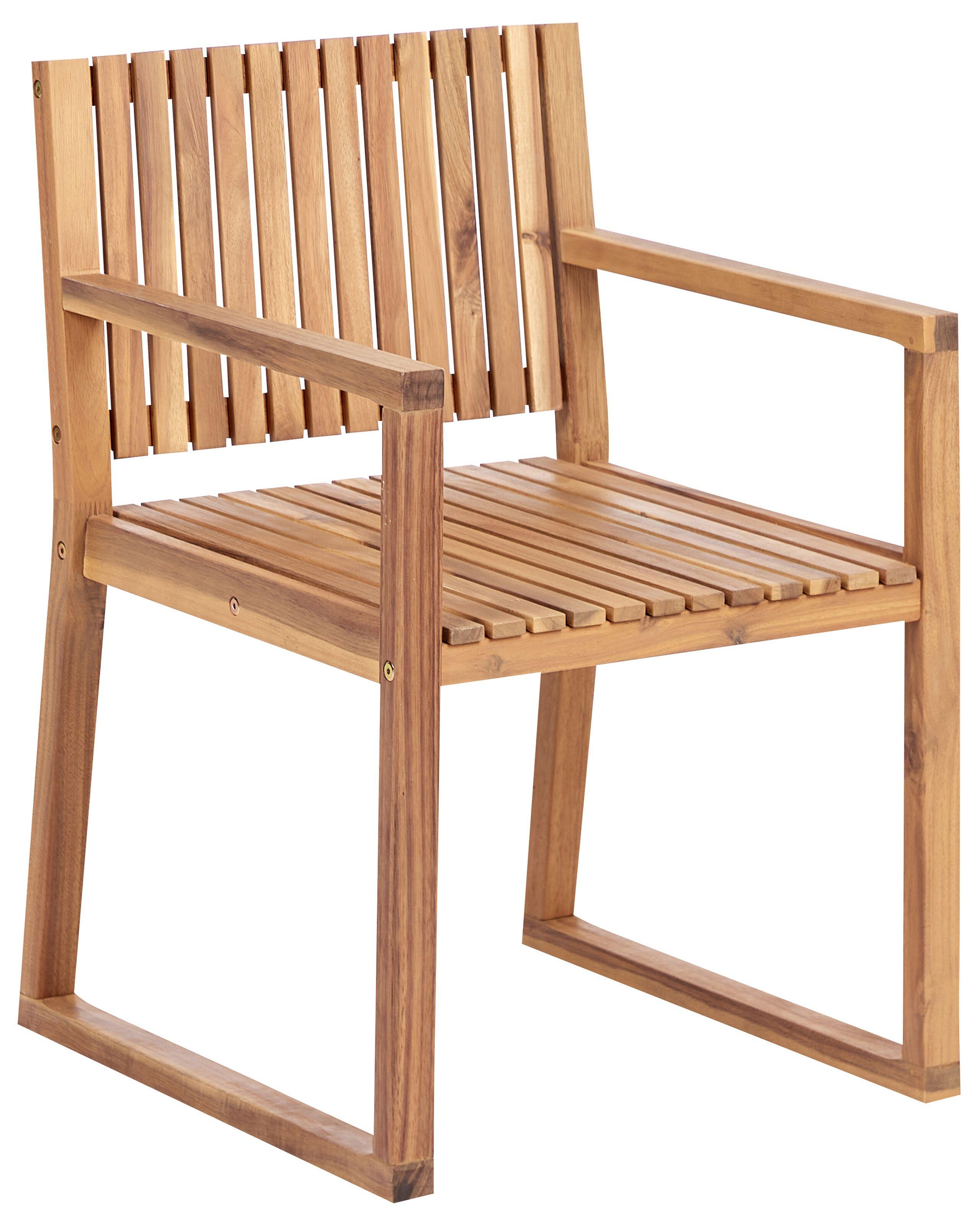 Beliani Lot de 2 chaises en Bois d'acacia certifié FSC® Rustique SASSARI II  